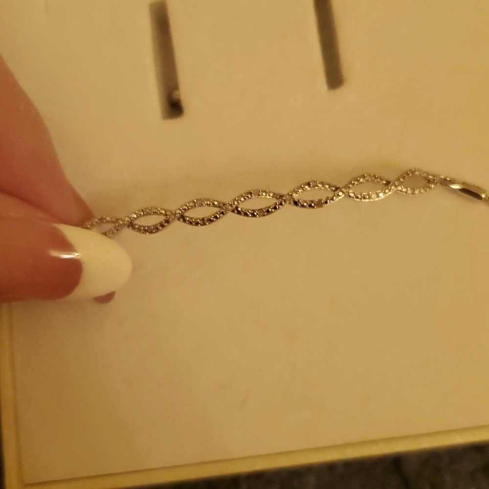 Half karat diamond and Sterling silver bracelet